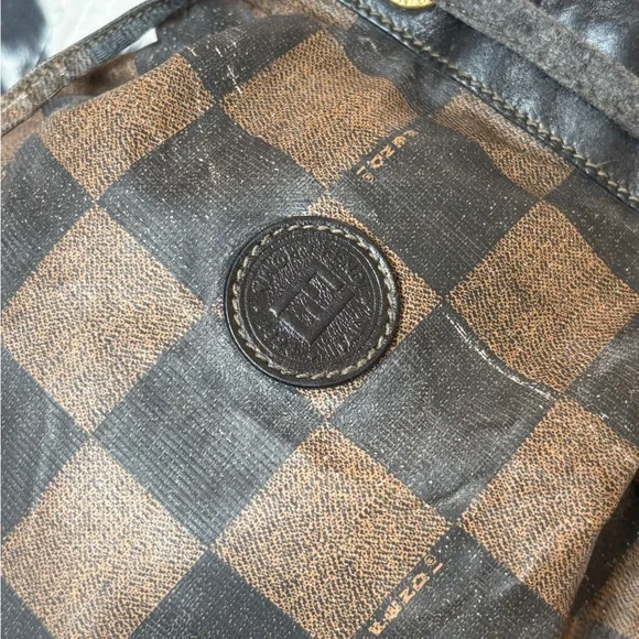 Fendi Black and Brown Checkered Backpack - Picture 2 of 16
